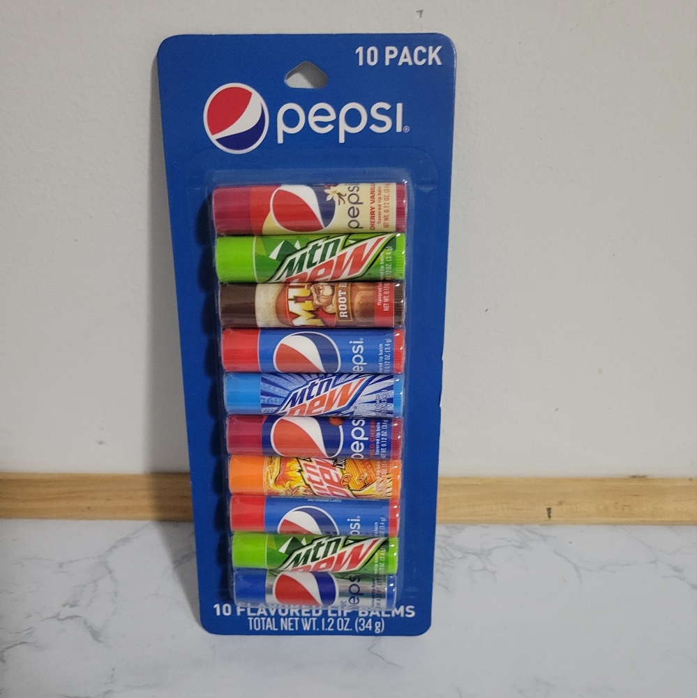 Pepsi 10 Pack Flavored Lip Balm, NEW